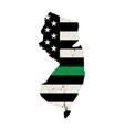 state new jersey military support american flag vector image
