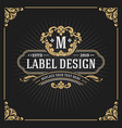 vintage luxury monogram banner template design vector image