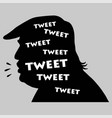 donald trump tweets silhouette icon vector image