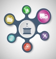 logistics infographic templates with connected vector image vector image