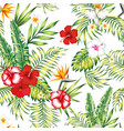 seamless realistic botanical pattern white vector image
