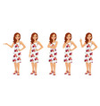 woman in dress set vector image