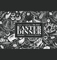 easter dinner banner template hand drawn vector image vector image