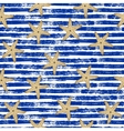 seamless pattern blue lines starfish vector image