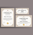 certificate template set vector image vector image