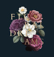 floral dreams badge vector image