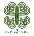four-leaf clover irish symbol in the celtic style vector image
