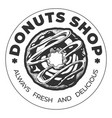 donut shop vintage round label vector image