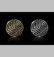 gold and silver circle shape vector image vector image