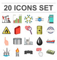 oil industry cartoon icons in set collection vector image