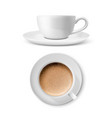 3d realistic white porcelain ceramic mug vector image