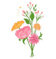 collection wild and garden blooming flowers vector image vector image