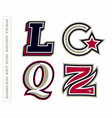 modern professional letter emblems for sport teams vector image