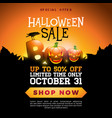 boo halloween sale banner with scary vector image vector image