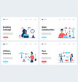 building construction technology landing page set vector image vector image