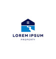 geometric creek river house logo icon vector image vector image