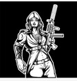 military girls holding gun vector image
