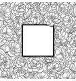 squared frame with peonies vector image vector image