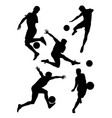 soccer player silhouette 03 vector image vector image