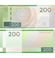 voucher template banknote 200 with guilloche vector image