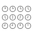 clock icon set for every hour time sign vector image
