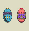 easter eggs sticker colorful vintage vector image