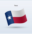 state of texas flag waving form vector image vector image