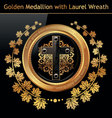 gold medallion wreath vector image vector image