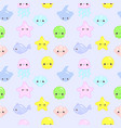 seamless pattern with funny sea animals vector image vector image