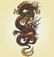 full color asian dragon tattoo vector image vector image