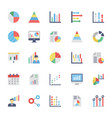 business charts and diagrams colored icons 1 vector image