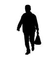men silhouette carry bag vector image vector image