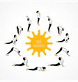 Woman doing surya namaskar Royalty Free Vector Image