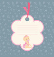 baby girl arrival card or shower card place vector image