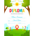 kids diploma template vector image