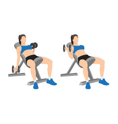 Woman doing dumbbell bicep hammer curls Royalty Free Vector