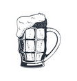 glass beer monochrome vector image