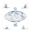 graphic earth globe map vector image