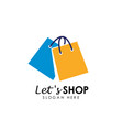 lets shopping logo design template shop icon vector image