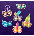 set of celebration festival carnival masks vector image