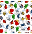 colorful seamless pattern of insects vector image