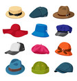 headwear hats men and women elegant vector image