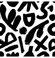 organic and geometric black shape seamless pattern vector image vector image