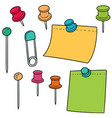 set of pin and memonote vector image