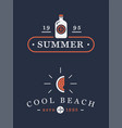 summer retro logo template for banner poster flyer vector image