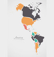 america continent map with states vector image