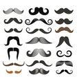 different retro style moustache clip-art set vector image vector image