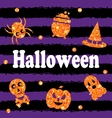 halloween party banner with shine orange vector image vector image
