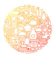 kitchen line icon circle design vector image
