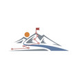 mountain climbing route to peak vector image